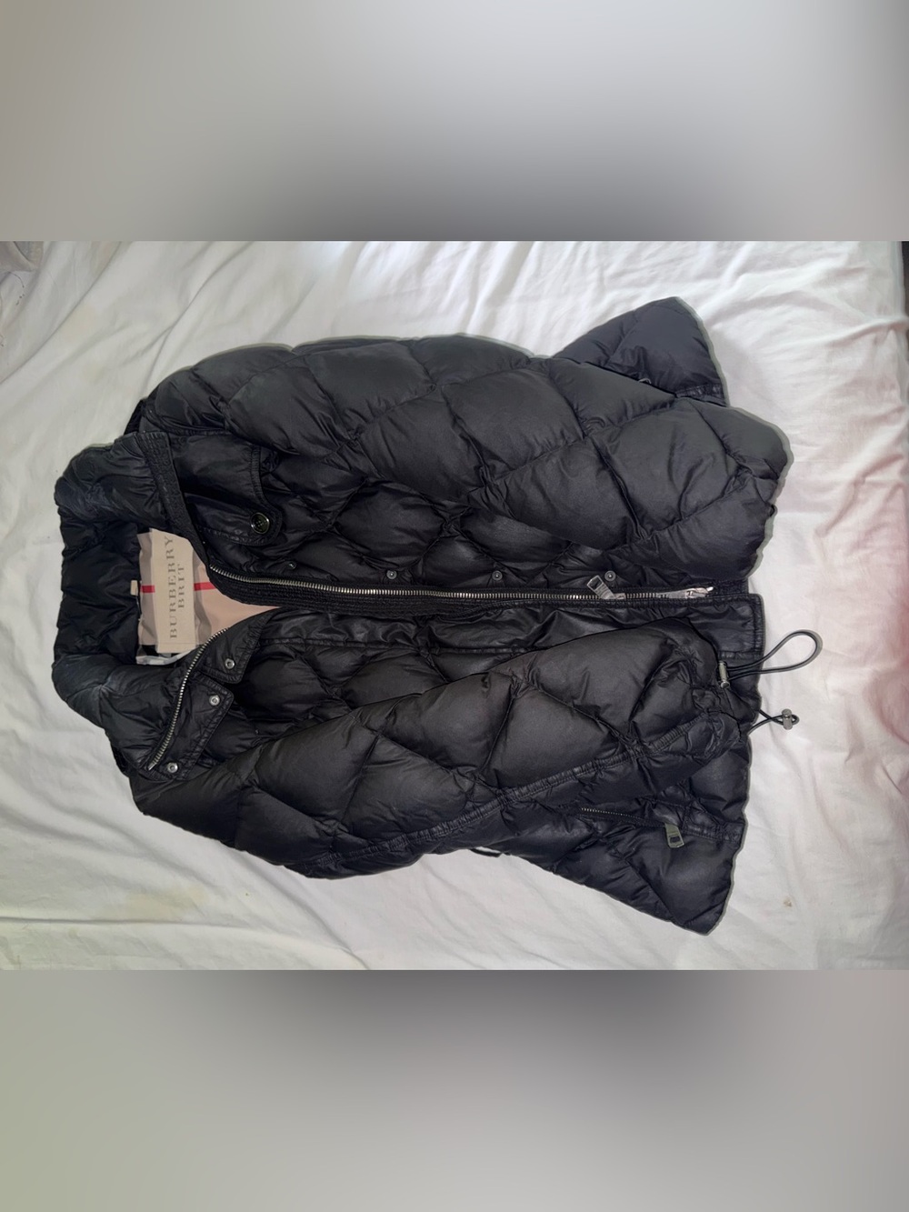 Burberry Black Quilted Down Puffer Coat